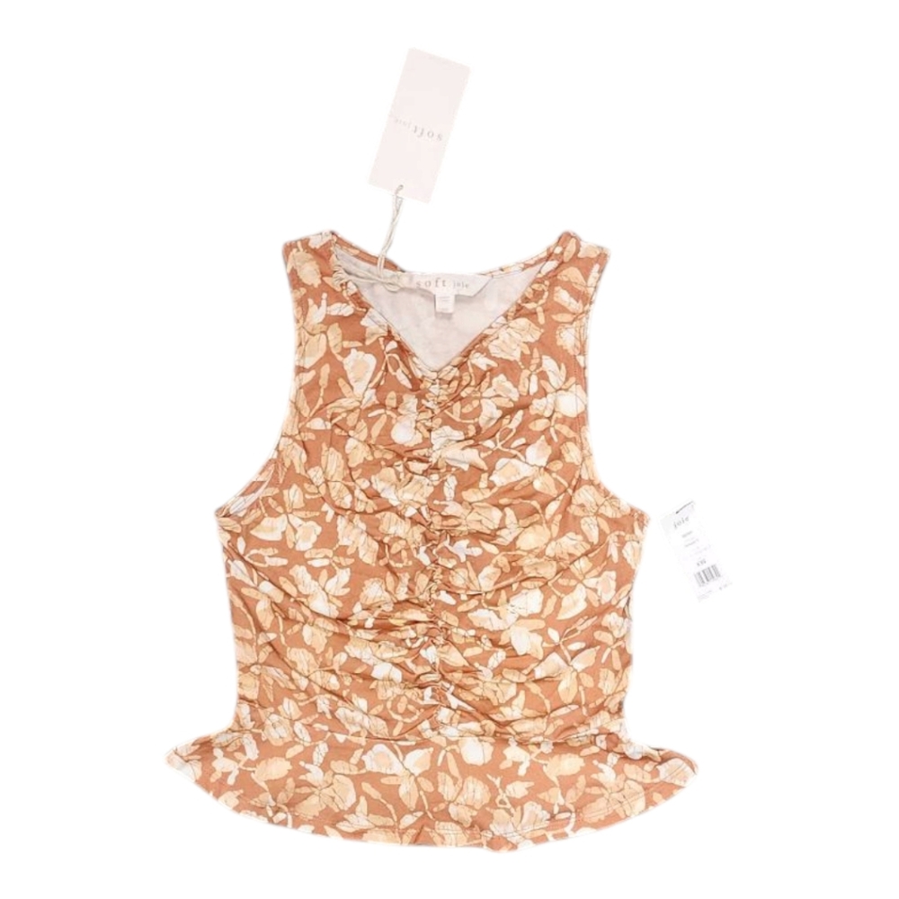 Soft Joie Quinn Floral Ruched Top In Canyon Rose Multi XXS Gorgeous